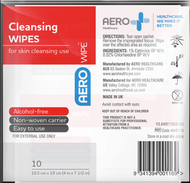 AEROWIPE Alcohol-Free Cleansing Wipes Env/10
