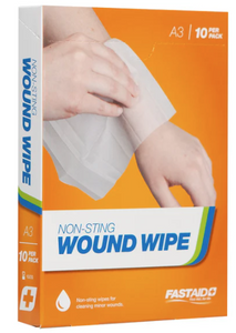 FastAid A3 Non-Sting Wound Wipe 10pk