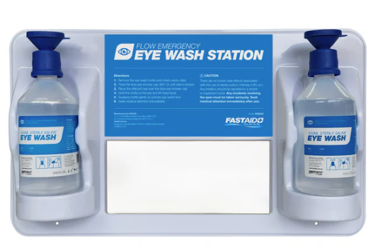 FastAid Flow Emergency Eye Wash Station, Plastic Wall Mount