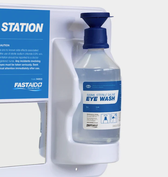 FastAid Flow Emergency Eye Wash Station, Plastic Wall Mount