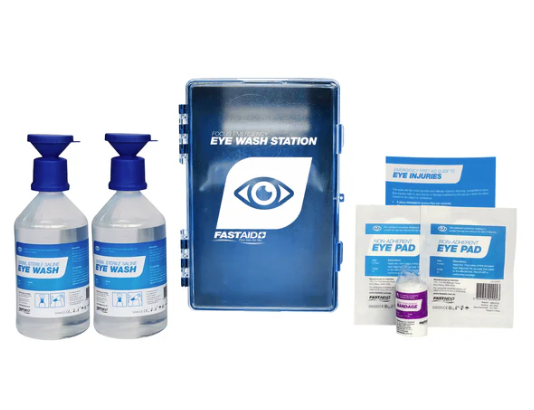 FastAid Focus Emergency Eyewash Station - Plastic Wall Mount